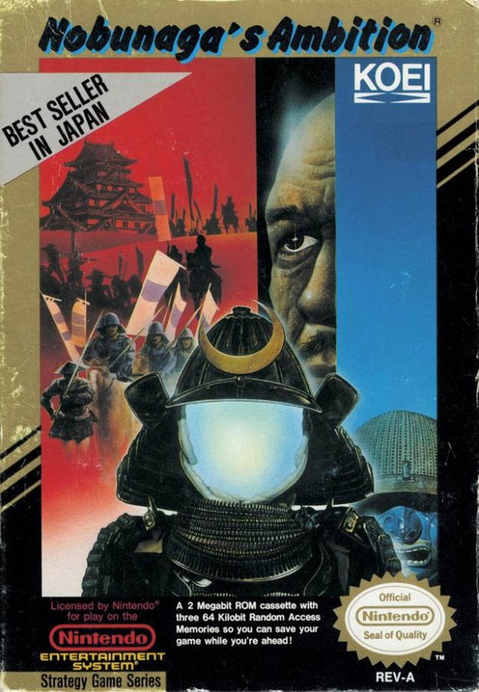 Nobunaga's Ambition cover art for Nintendo Entertainment System (NES) video game