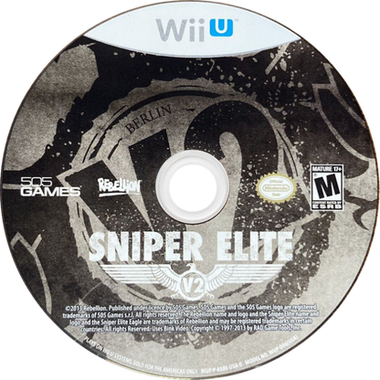 Sniper Elite V2 disc cover art for Nintendo Wii U (WiiU) video game. 39 