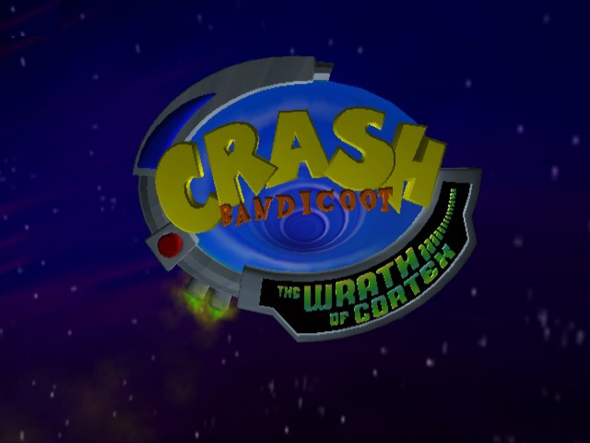 Crash Bandicoot The Wrath of Cortex Player’s Choice for GameCube, title screen for a 3D platformer video game with action-adventure gameplay, character-based levels, collectible challenges, and classic mascot platforming