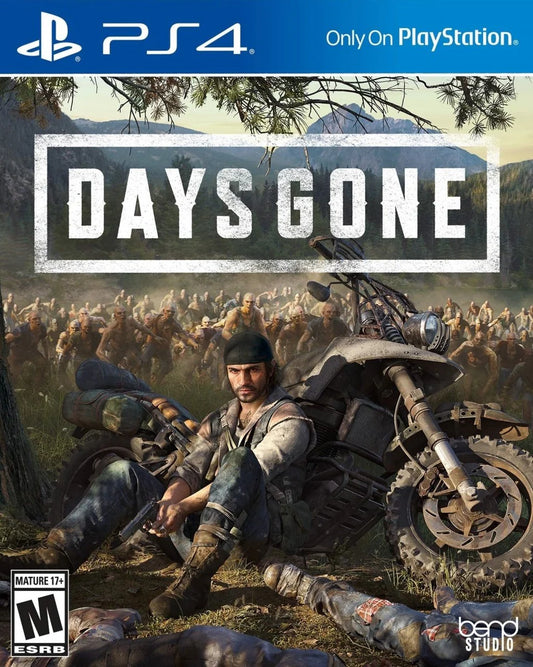 Days Gone PlayStation 4 game featuring open-world action survival gameplay with motorcycle exploration and zombie hordes front cover