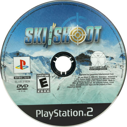 Ski and Shoot – PlayStation 2 (PS2) video game disc, winter sports shooting game