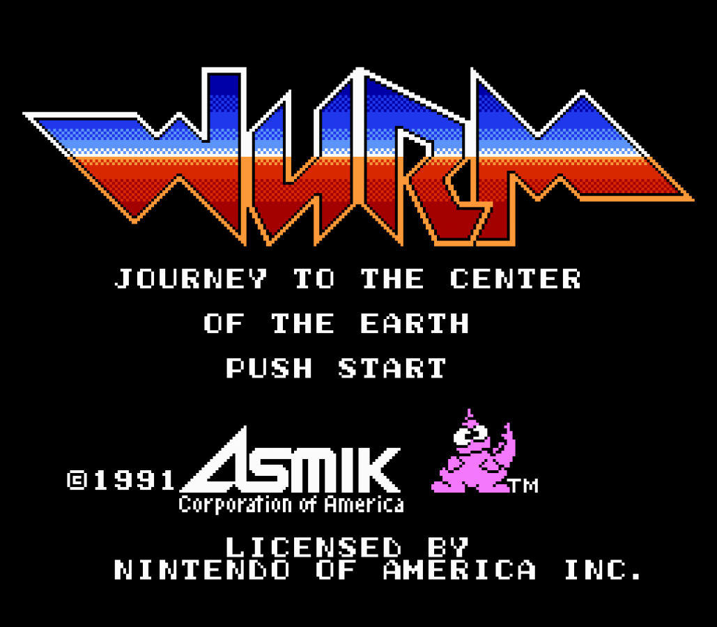 WURM Journey to the Center of the Earth Complete in Box CIB Nintendo Entertainment System NES for retro video game enthusiasts featuring action role playing gameplay side scrolling exploration subterranean adventure sci fi combat giant creatures classic 8 bit action complete in box collectible gaming appeal gameplay 