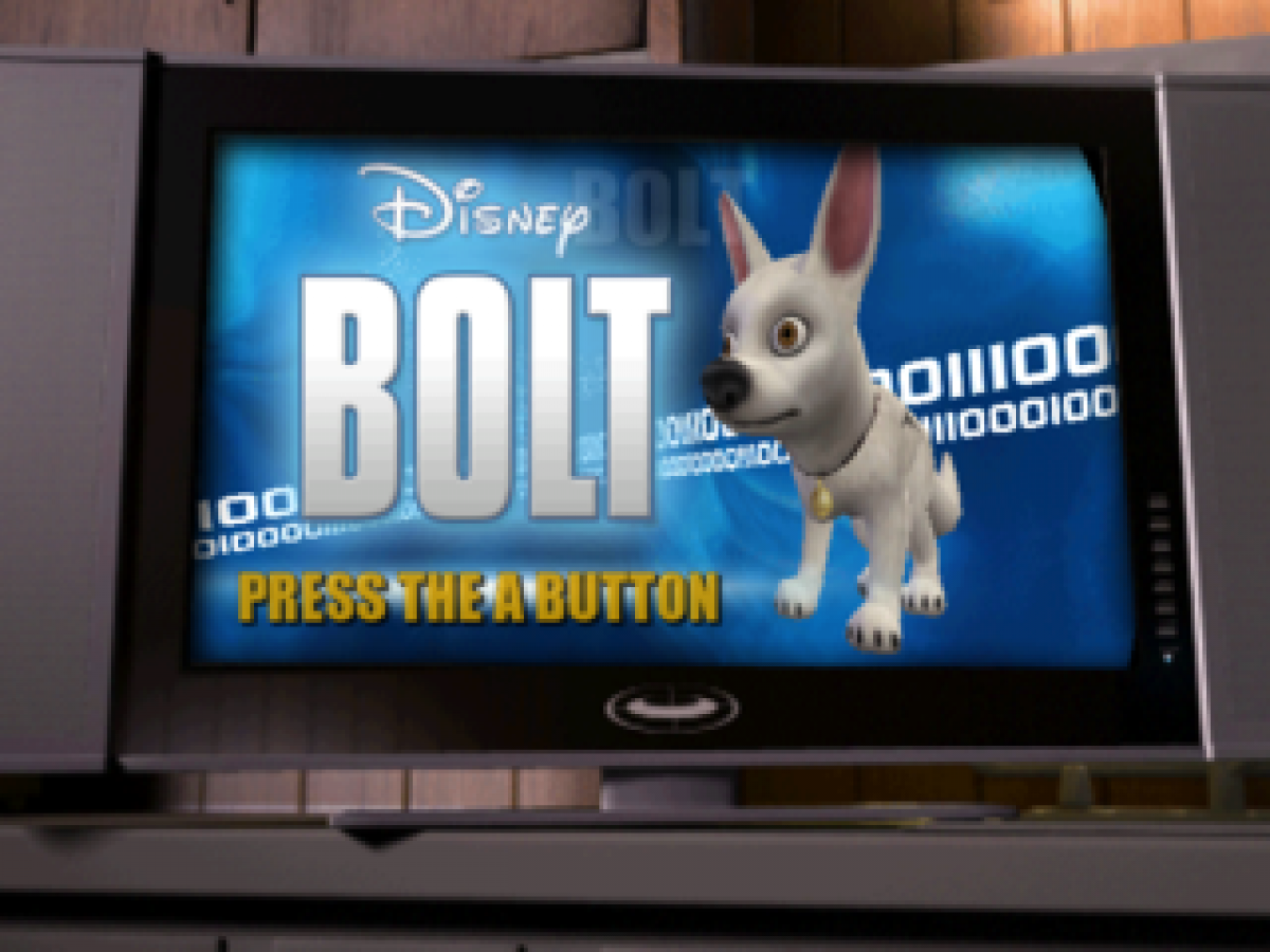 Disney Bolt title screen art for Nintendo Wii (Wii) video game