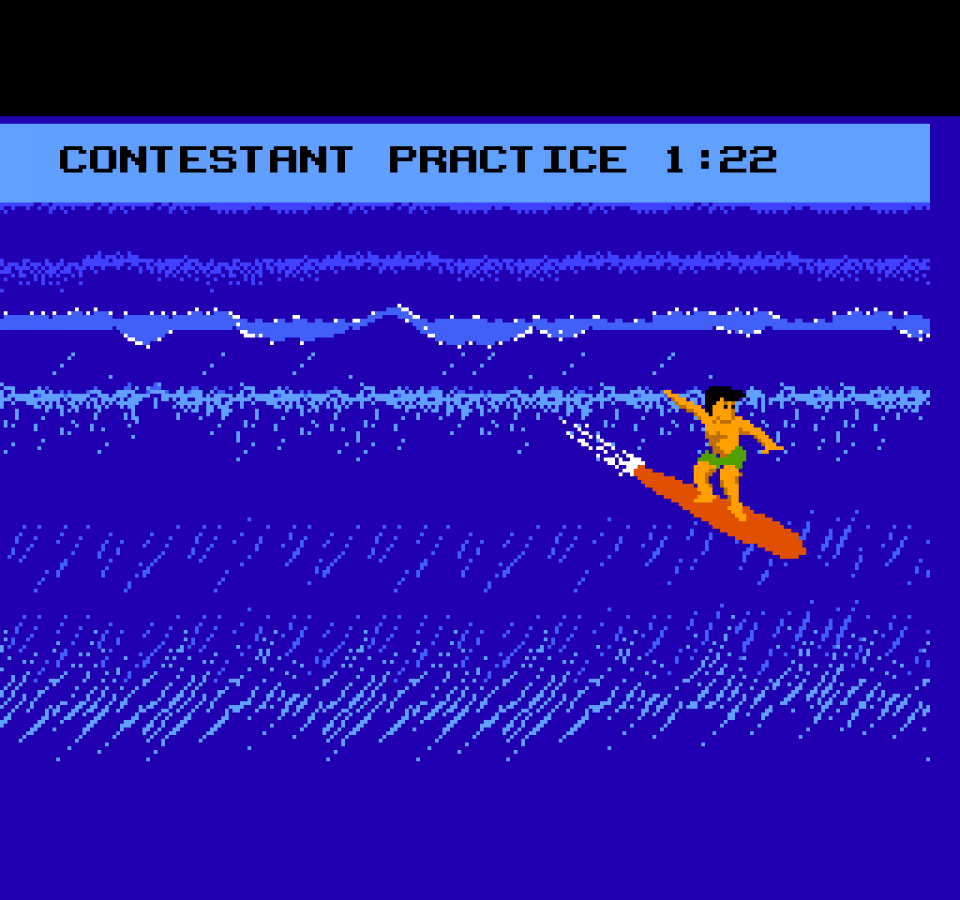 California Games retro NES video game California Games sports extreme sports surfing skateboarding BMX roller skating multiplayer arcade gameplay classic console title Nintendo Entertainment System release gameplay