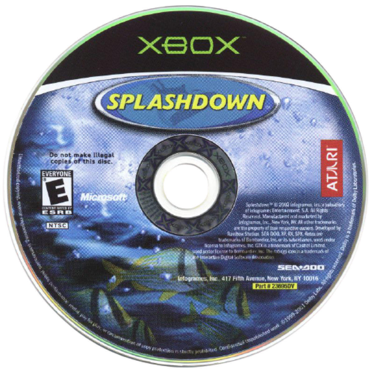 Splashdown Microsoft Xbox Original Xbox video game featuring jet ski racing gameplay high speed watercraft racing challenging courses stunt jumps wave physics competitive races extreme water sports action retro video game collection collectible gaming appeal disc