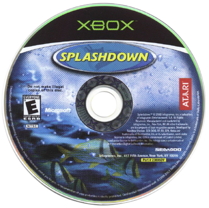 Splashdown Microsoft Xbox Original Xbox video game featuring jet ski racing gameplay high speed watercraft racing challenging courses stunt jumps wave physics competitive races extreme water sports action retro video game collection collectible gaming appeal disc