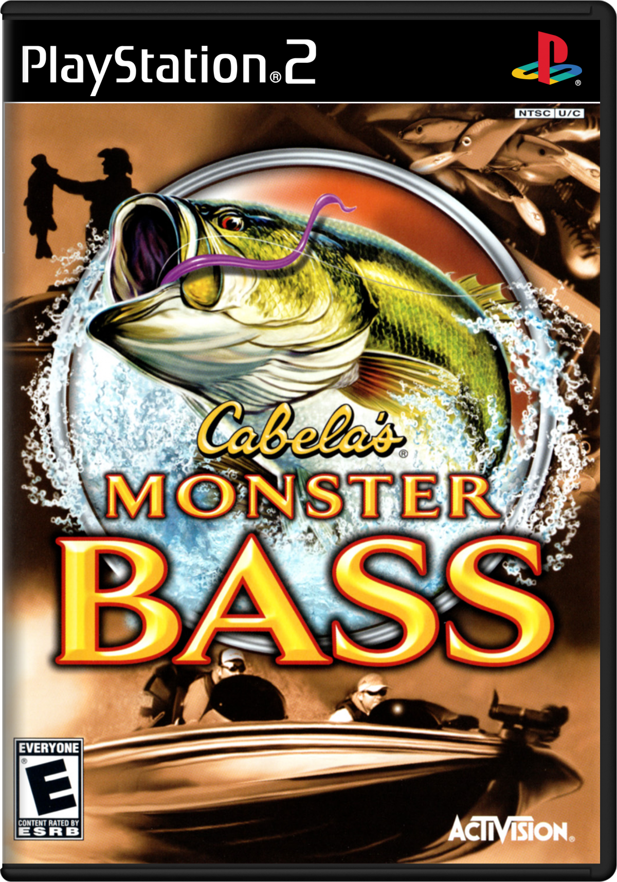 Cabela’s Monster Bass for PlayStation 2 with freshwater fishing and trophy bass angling theme cover art