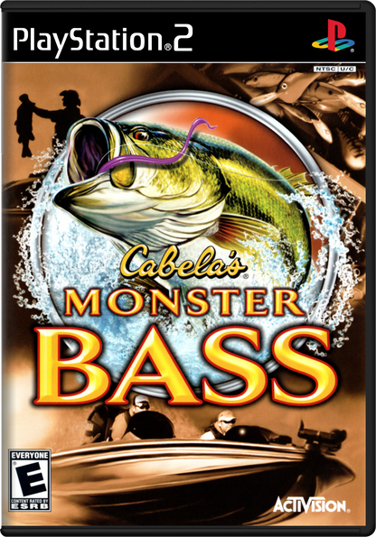 Cabela’s Monster Bass for PlayStation 2 with freshwater fishing and trophy bass angling theme cover art