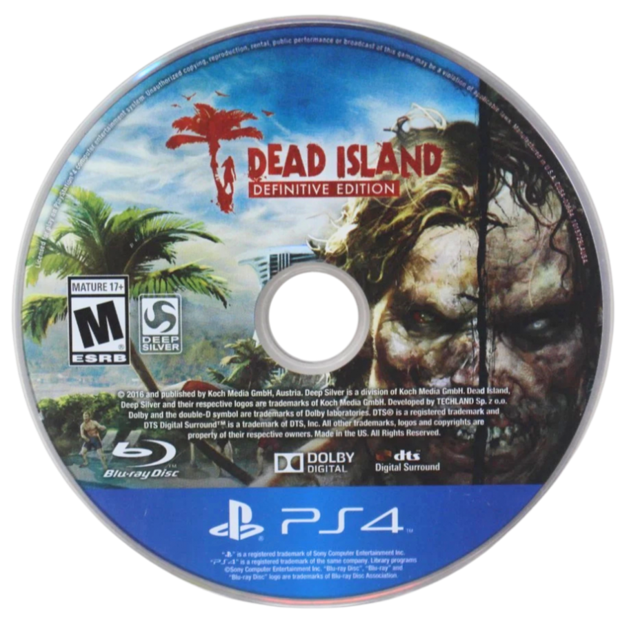 Dead Island [Definitive Edition] – PlayStation 4 (PS4) video game disc, action survival horror by Techland