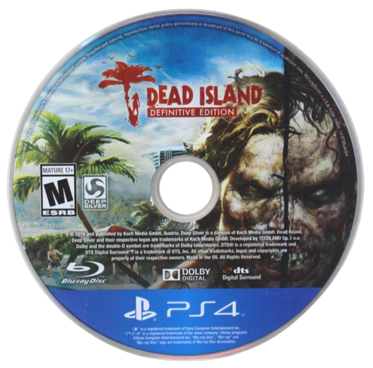 Dead Island [Definitive Edition] – PlayStation 4 (PS4) video game disc, action survival horror by Techland