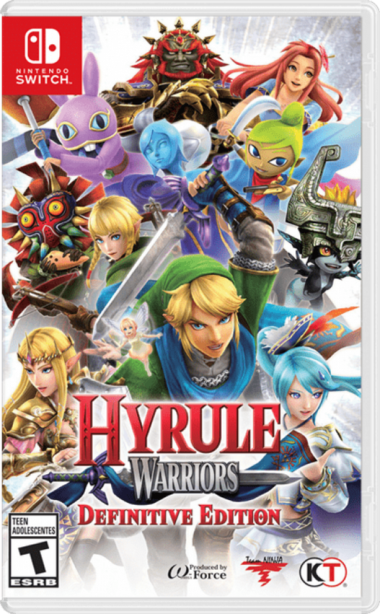 Hyrule Warriors Definitive Edition cover art for Nintendo Switch action game