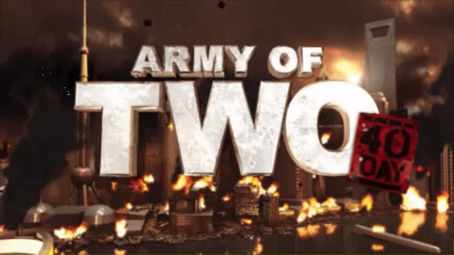 Army of Two: The 40th Day – PlayStation Portable (PSP) title screen for cooperative third-person shooter video game