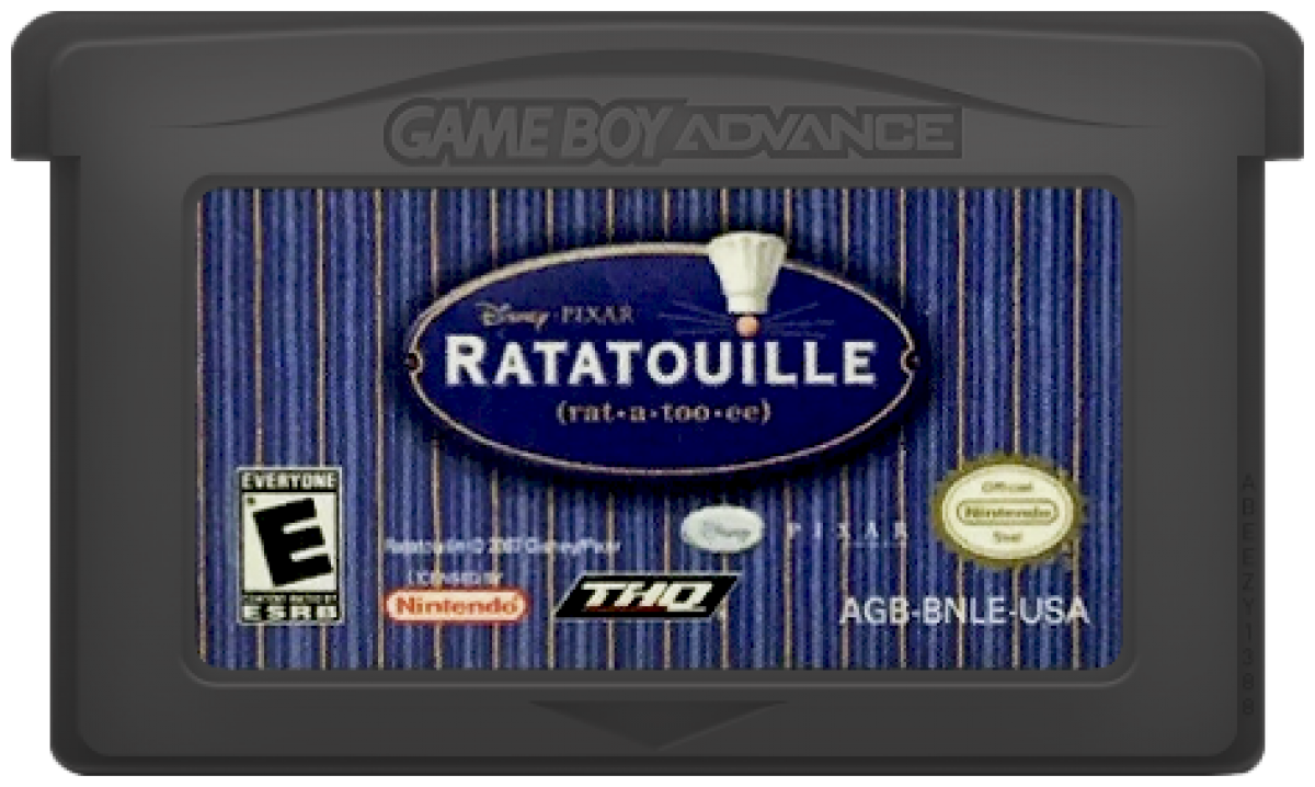Ratatouille for Game Boy Advance – Disney Pixar platform adventure cartridge featuring Remy the rat with movie-inspired cover art cartridge