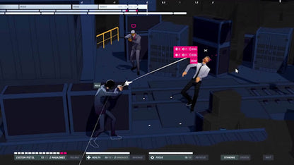 Retro John Wick Hex PS4 inspired design featuring tactical action strategy aesthetic neon noir assassin gameplay stylized gun fu combat cinematic hitman missions fast paced turn based combat inspired by the iconic action thriller franchise gameplay 