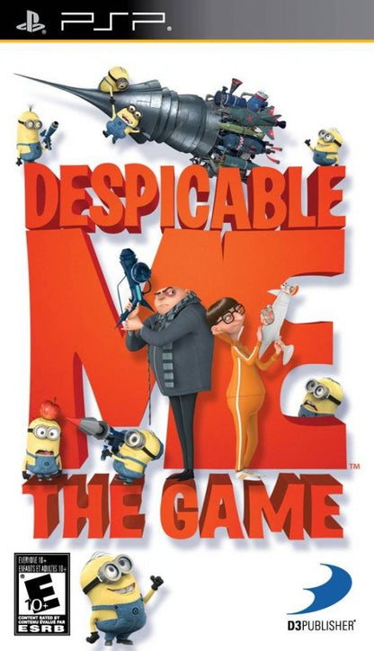 Despicable Me – PlayStation Portable (PSP) cover art for family-friendly platformer video game