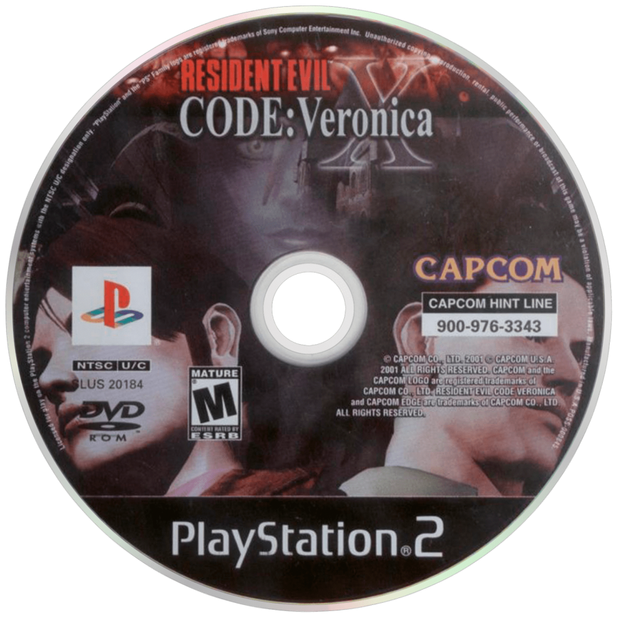 Resident Evil: Code Veronica X [w/ Bonus Disc] – PlayStation 2 (PS2) video game disc, survival horror game.