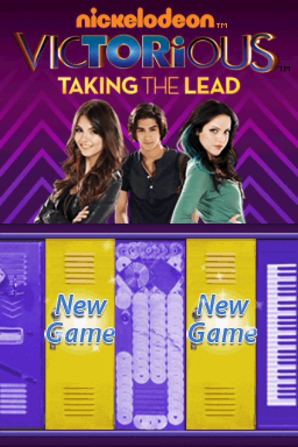 Victorious: Taking the Lead start screen for Nintendo DS (DS) adventure simulation video game