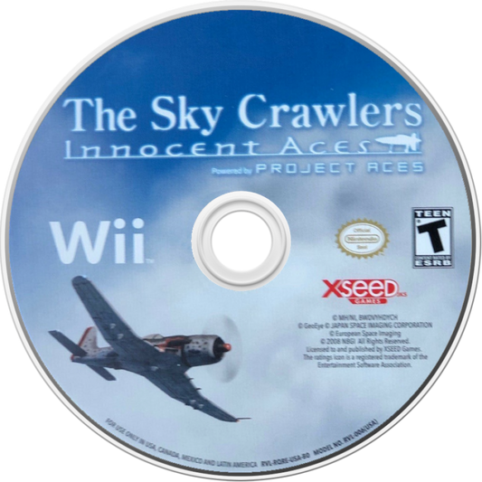 The Sky Crawlers Innocent Aces Nintendo Wii for flight combat video game fans featuring immersive aerial dogfights motion controls military aircraft missions cinematic storytelling arcade style flying intense air battles anime inspired world challenging campaign collectible gaming appeal disc
