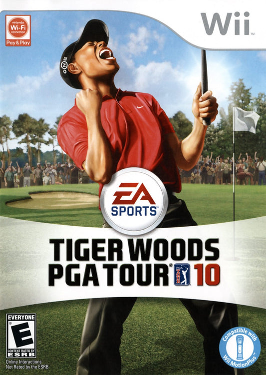 Tiger Woods PGA Tour 10 golf sports video game featuring realistic PGA courses professional golfers advanced swing mechanics competitive tournament modes and immersive EA Sports golfing experience cover