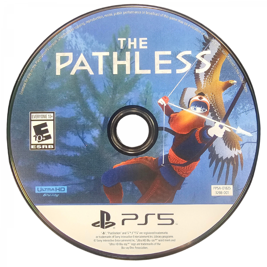 The Pathless PlayStation 5 PS5 video game featuring open world action adventure gameplay archer protagonist spirit companion eagle exploration fast paced movement archery challenges mythical environments puzzle solving boss battles and immersive PlayStation 5 gaming retro video game collection collectible gaming appeal game disc 