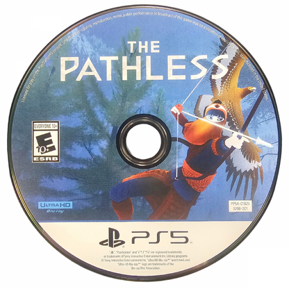 The Pathless PlayStation 5 PS5 video game featuring open world action adventure gameplay archer protagonist spirit companion eagle exploration fast paced movement archery challenges mythical environments puzzle solving boss battles and immersive PlayStation 5 gaming retro video game collection collectible gaming appeal game disc 