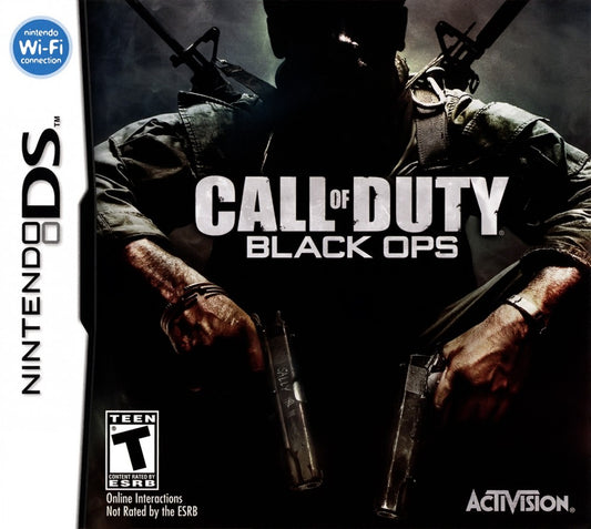 Call of Duty Black Ops for Nintendo DS, cover image for a first-person shooter video game with military combat, mission-based gameplay, stealth elements, and tactical action
