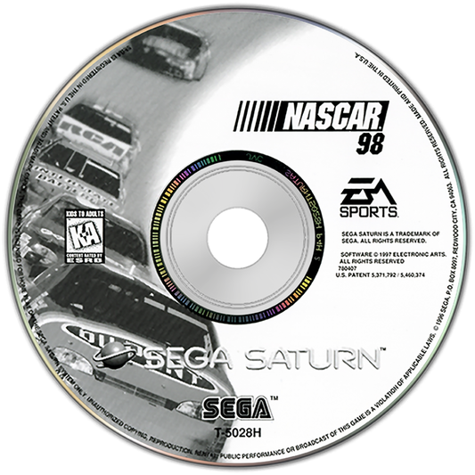 NASCAR 98 disc art for Sega Saturn (SS) video game