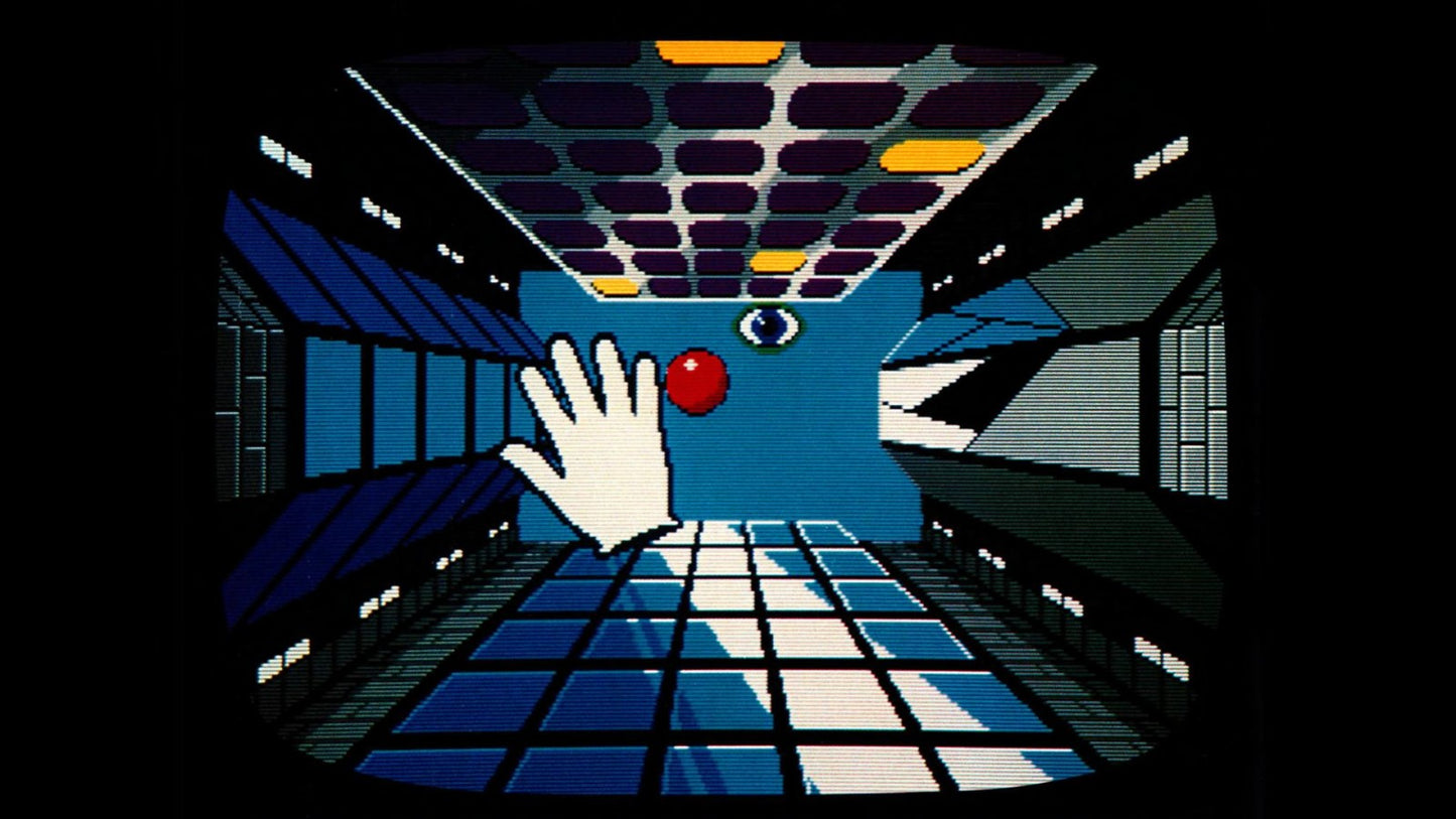 Super Glove Ball Nintendo Entertainment System NES sports action video game featuring first-person ball control glove gameplay bouncing and deflecting balls against walls targets and obstacles fast-paced challenges skill-based action and classic Nintendo Entertainment System NES gameplay collectible retro gaming appeal gameplay