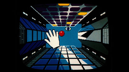 Super Glove Ball Nintendo Entertainment System NES sports action video game featuring first-person ball control glove gameplay bouncing and deflecting balls against walls targets and obstacles fast-paced challenges skill-based action and classic Nintendo Entertainment System NES gameplay collectible retro gaming appeal gameplay