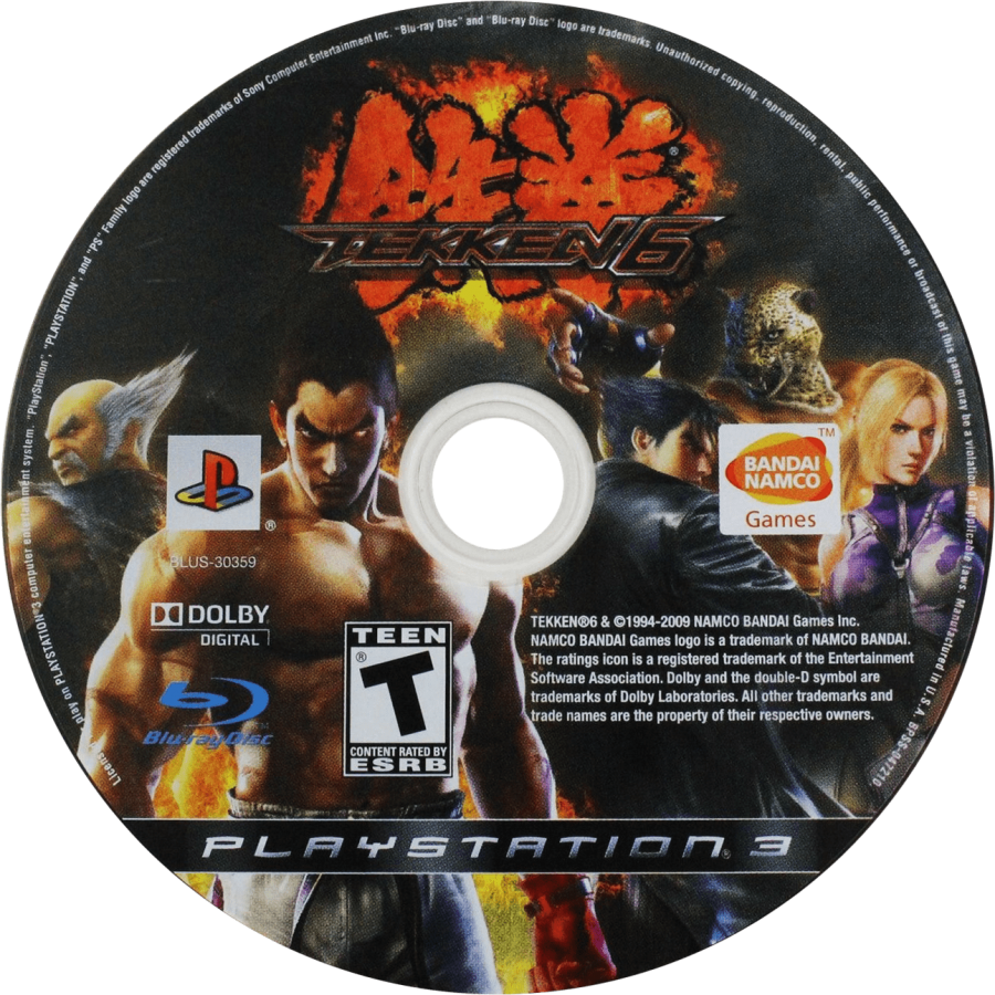 Tekken 6 disc for PlayStation 3 (PS3) video game