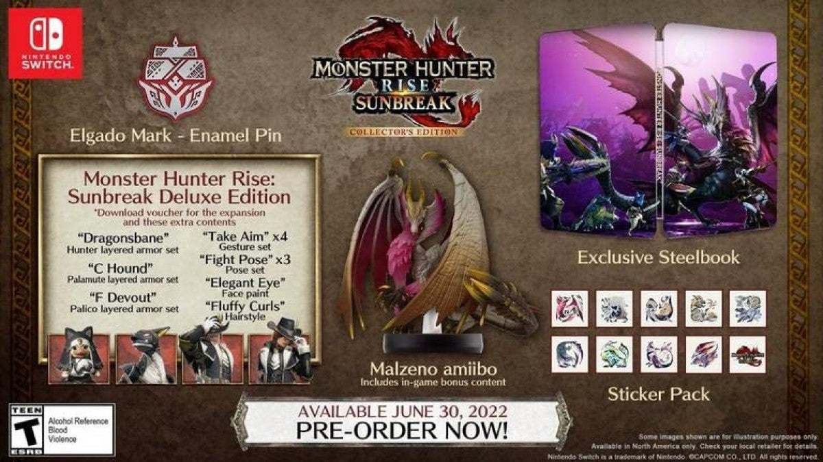 Monster Hunter Rise Sunbreak Collector's Edition cover art for Nintendo Switch (NS) video game