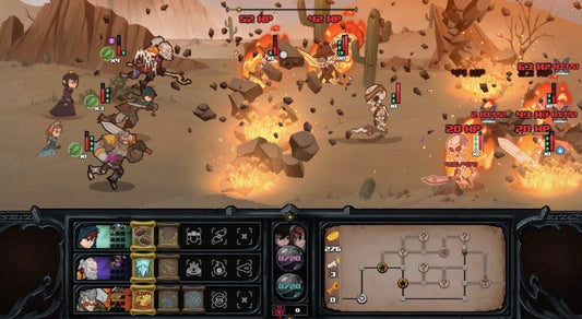 Has-Been Heroes gameplay for Xbox One (XONE) roguelike action strategy video game