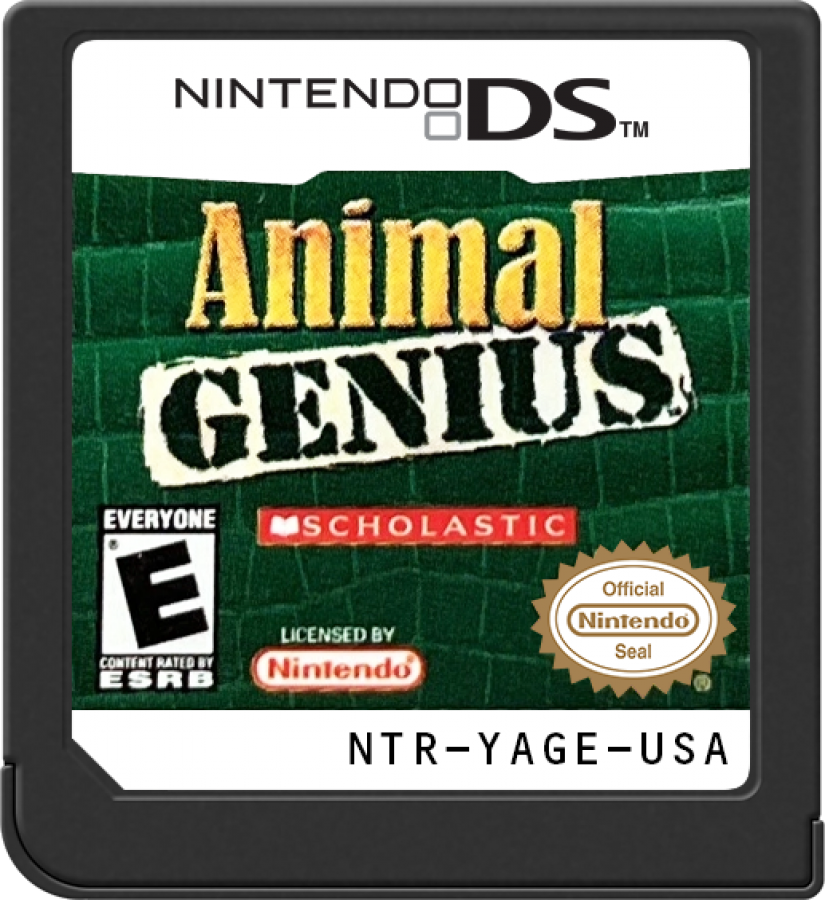 Animal Genius Nintendo DS game featuring educational puzzle gameplay and animal-themed challenges cartridge