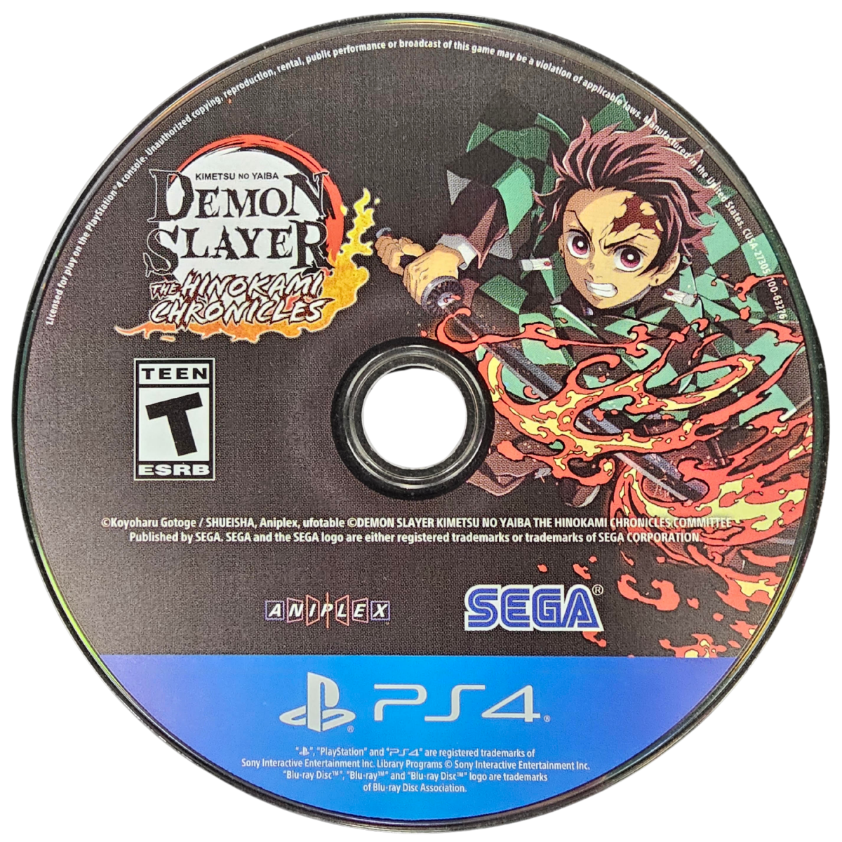 Demon Slayer The Hinokami Chronicles PlayStation 4 PS4 for anime fighting action video game fans featuring Tanjiro Kamado Nezuko Kamado Zenitsu Inosuke sword combat special attacks story mode versus battles dramatic anime visuals and fast paced Demon Slayer gameplay collectible gaming appeal game disc