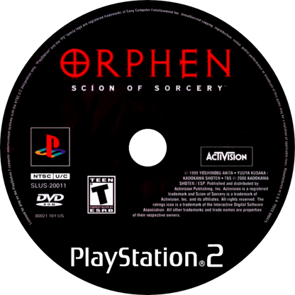Orphen: Scion of Sorcery for PlayStation 2 (PS2) featuring an action RPG based on the anime where you cast spells in real time battles and explore dungeons across a fantasy world; follow Orphen’s story with party members puzzles and magic driven combat on PS2 disc