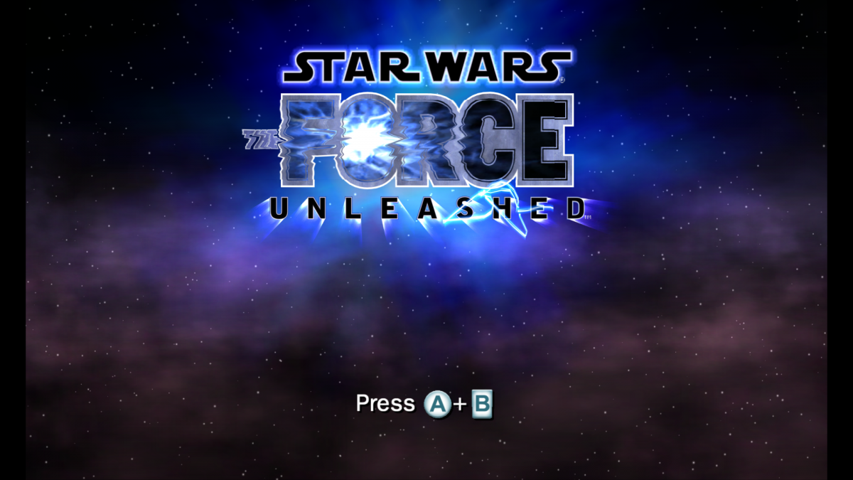 Star Wars: The Force Unleashed title screen for Nintendo Wii (Wii) video game