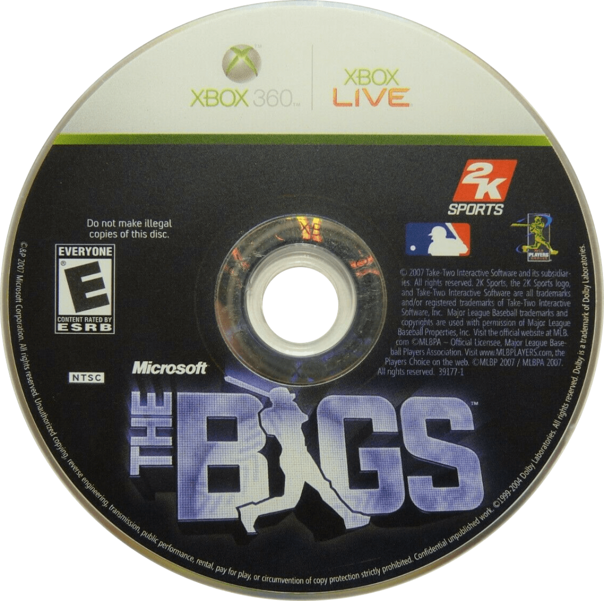 The Bigs Xbox 360 arcade style baseball game featuring over the top power hitting exaggerated player abilities MLB teams and athletes Home Run Pinball mode career mode fast paced gameplay and colorful stadium action by 2K Sports disc