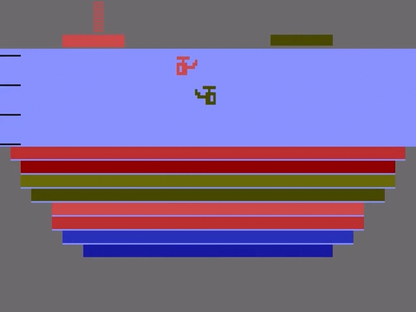 Canyon Bomber retro Atari 2600 video game featuring arcade bombing gameplay, aerial combat action, multiplayer challenges and classic Atari entertainment - title screen