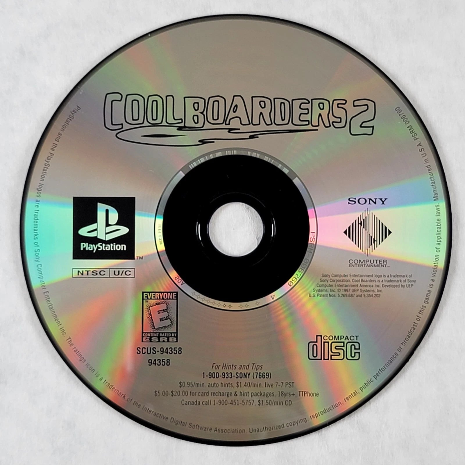 Cool Boarders 2 [Greatest Hits] disc art for PlayStation 1 (PS1) video game
