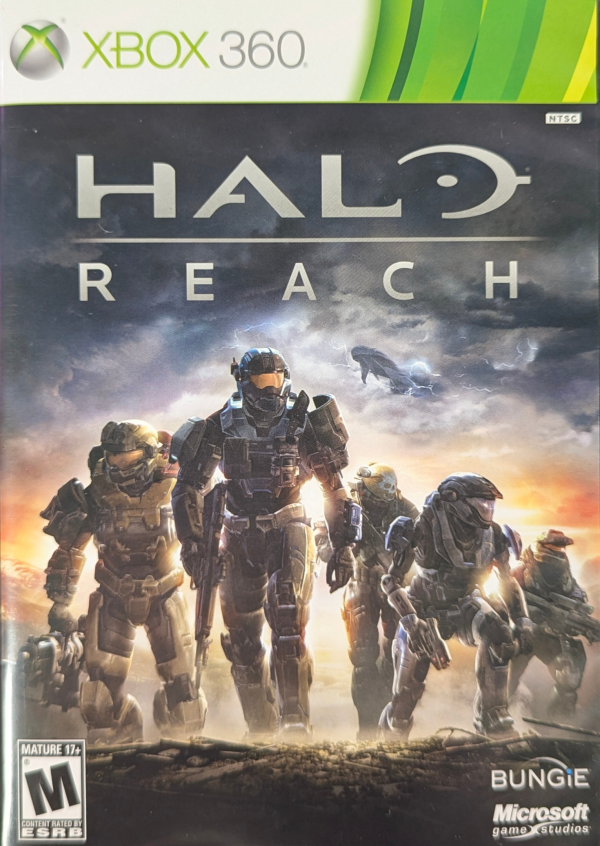 Halo Reach Limited Edition Xbox 360 X360 video game featuring first person shooter gameplay Noble Team Spartan soldiers Covenant alien battles futuristic military combat campaign storyline customizable Spartan armor energy weapons plasma rifles vehicle combat Warthog driving multiplayer matchmaking Firefight survival mode Forge map creation and Limited Edition collectible packaging classic Xbox 360 sci fi shooter action retro video game collection collectible gaming appeal front of case