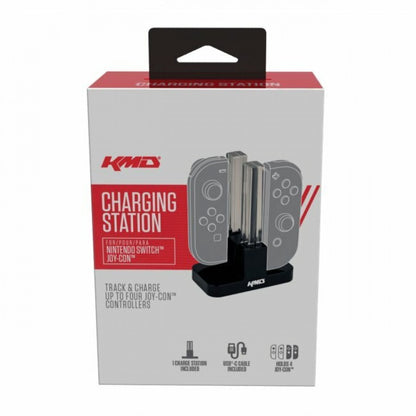 KMD brand Nintendo Switch Joy-Con charging holder station, compact and convenient charging dock for multiple Joy-Con controllers, ensures organized storage and fast charging for uninterrupted gaming sessions