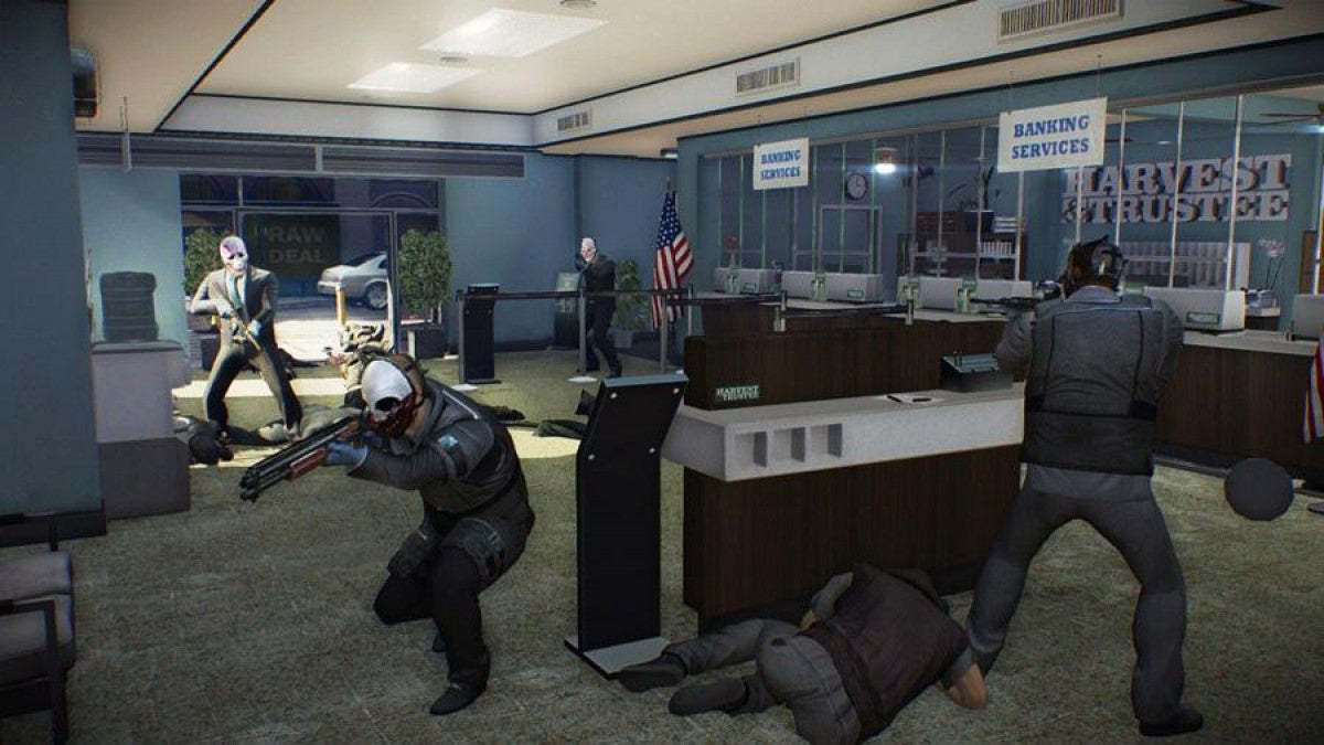 Payday 2 Xbox 360 game featuring cooperative heist gameplay, strategic first-person shooter action, and multiplayer crime missions gameplay