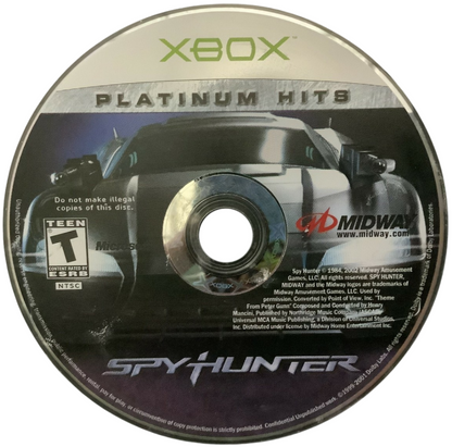 SpyHunter Xbox for retro video game enthusiasts featuring vehicular combat gameplay high speed driving missions weaponized spy vehicles explosive action secret agent adventures cinematic racing combat and collectible gaming appeal disc