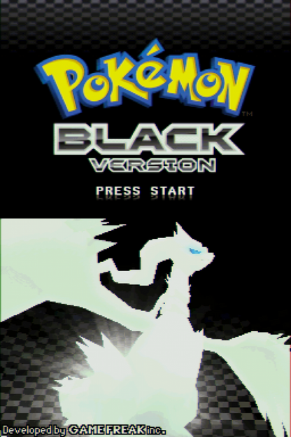 Pokemon Black Version title screen for Nintendo DS (DS) video game