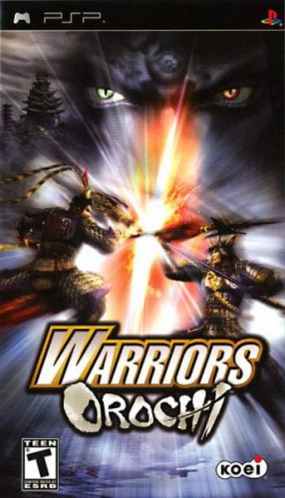Warriors Orochi cover art for Playstation Portable (PSP) action video game. 