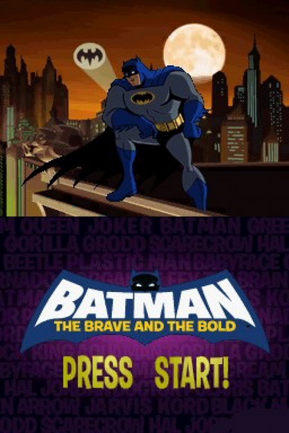 Batman The Brave and the Bold Nintendo DS DS for action platforming video game fans featuring Batman and DC Comics superheroes side scrolling combat Gotham City environments villain battles gadget abilities puzzle solving cooperative style gameplay and colorful comic book inspired adventure collectible gaming appeal gameplay