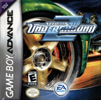 Need for Speed Underground 2 Game Boy Advance GBA video game, racing action, street car customization, handheld console title cover art