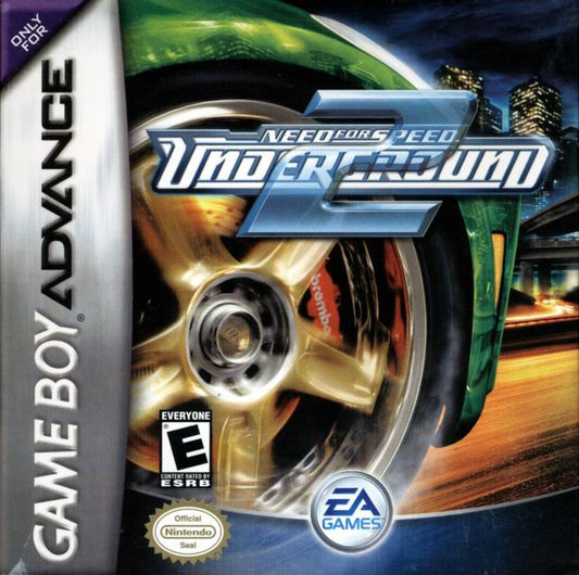 Need for Speed Underground 2 Game Boy Advance GBA video game, racing action, street car customization, handheld console title cover art