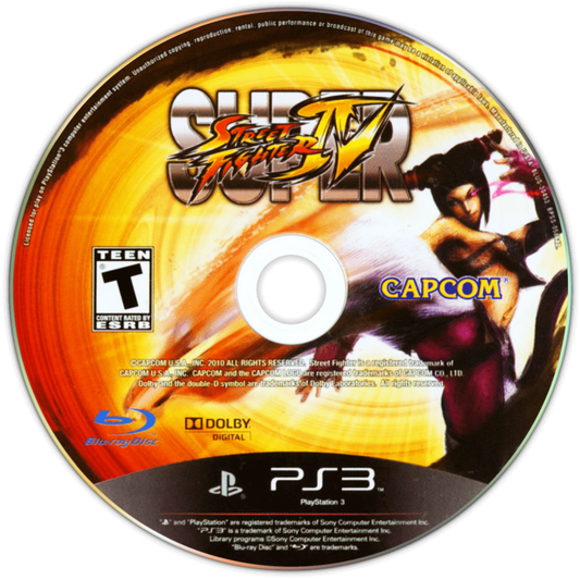 Super Street Fighter IV disc for PlayStation 3 (PS3) video game