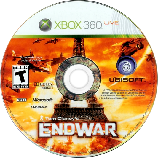 Tom Clancy's EndWar for Xbox 360 real time strategy war game voice command controls modern military units tactical campaign multiplayer modes disc